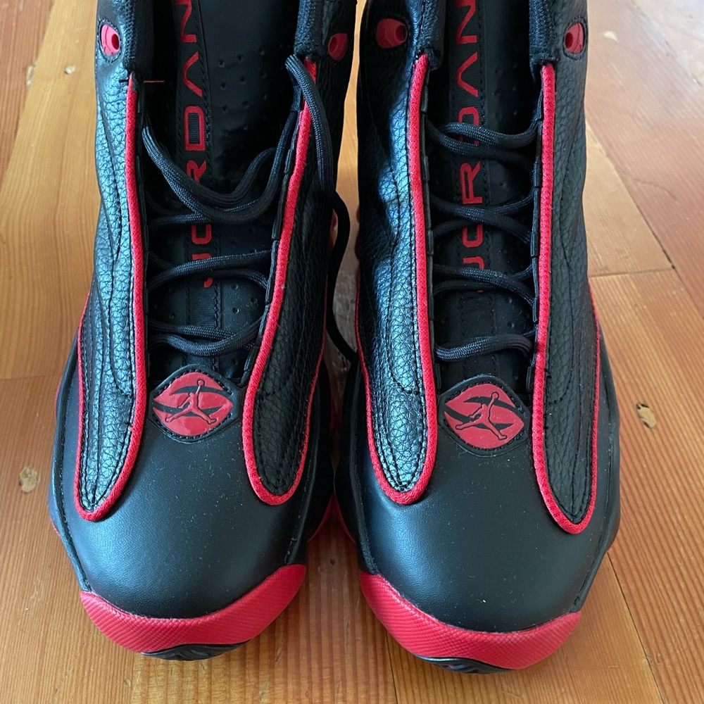 Jordan Kids Black and Red High-Top Sneakers